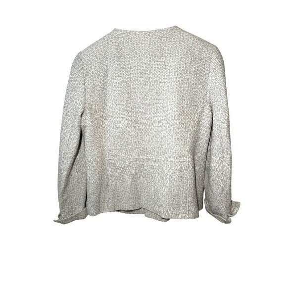 Eileen Fisher Open Front Jacket Blazer‎ Size XS Organic cotton Blend White Gray - Picture 6 of 6